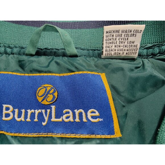 Burry Lane Green Mens XL V-Neck Golf Pullover Windbreaker Jacket Blouson VTG - Picture 7 of 7